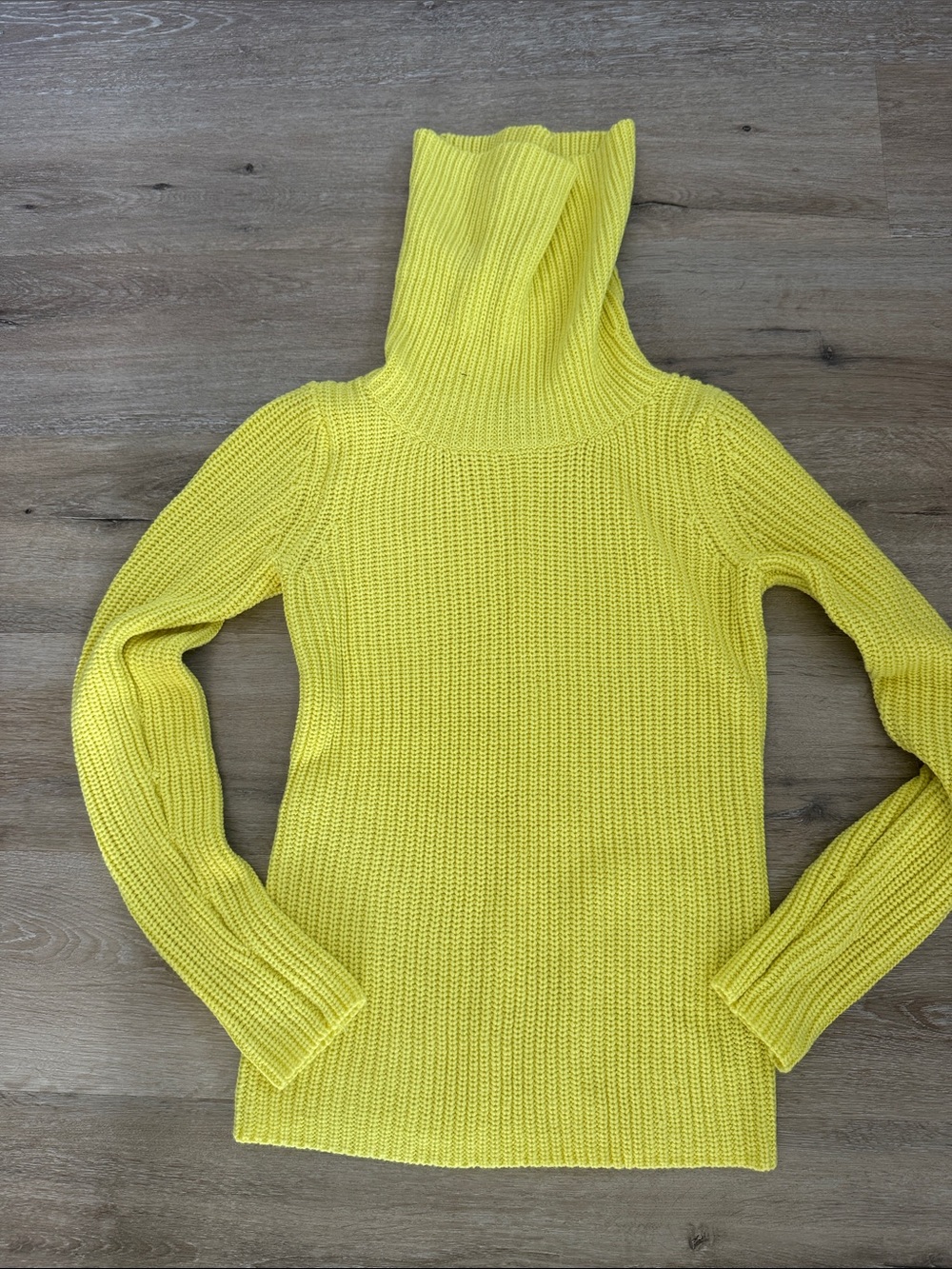 Forenza Bright Yellow Ribbed Turtleneck Sweater
